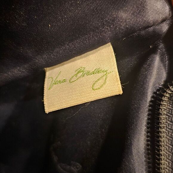 VERA BRADLEY Large Zippered Blue/Orange Printed Tote Bag - Picture 7 of 9